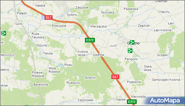 mapa Józefów gmina Górzno, Józefów gmina Górzno na mapie Targeo
