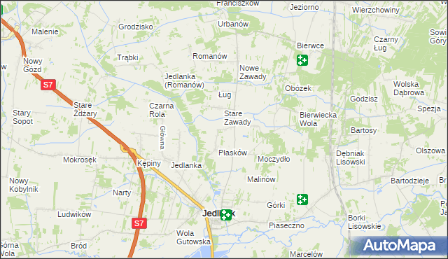 mapa Józefów gmina Jedlińsk, Józefów gmina Jedlińsk na mapie Targeo