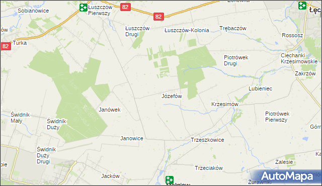 mapa Józefów gmina Mełgiew, Józefów gmina Mełgiew na mapie Targeo