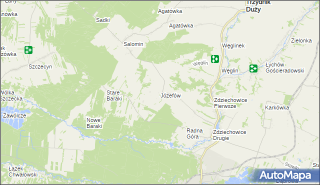 mapa Józefów gmina Zaklików, Józefów gmina Zaklików na mapie Targeo