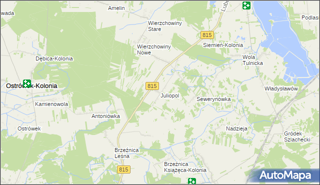 mapa Juliopol gmina Siemień, Juliopol gmina Siemień na mapie Targeo