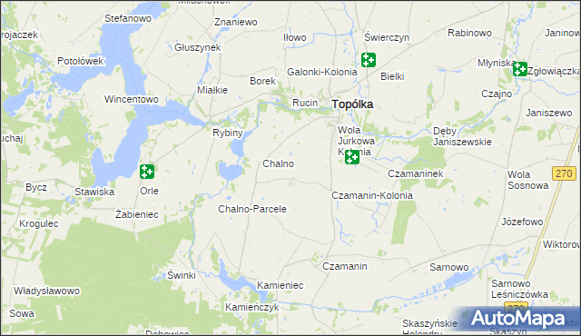 mapa Jurkowo gmina Topólka, Jurkowo gmina Topólka na mapie Targeo