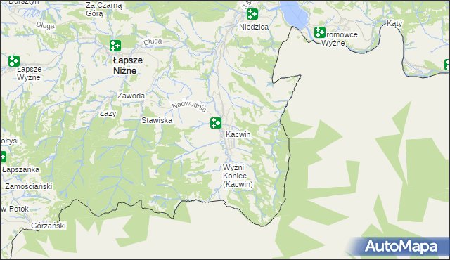 mapa Kacwin, Kacwin na mapie Targeo