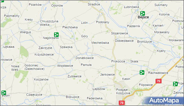 mapa Kaczkowice, Kaczkowice na mapie Targeo