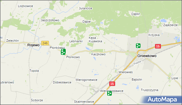 mapa Kaczkowo gmina Gniewkowo, Kaczkowo gmina Gniewkowo na mapie Targeo