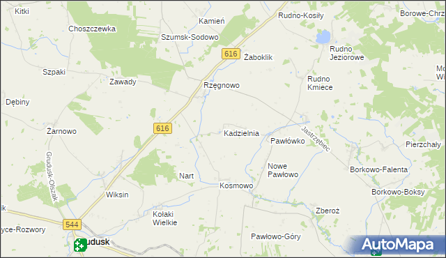 mapa Kadzielnia, Kadzielnia na mapie Targeo