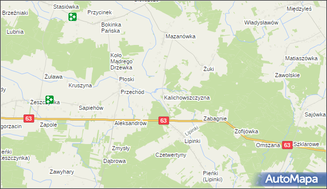 mapa Kalichowszczyzna, Kalichowszczyzna na mapie Targeo