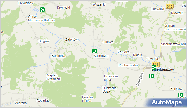 mapa Kalinówka gmina Skierbieszów, Kalinówka gmina Skierbieszów na mapie Targeo