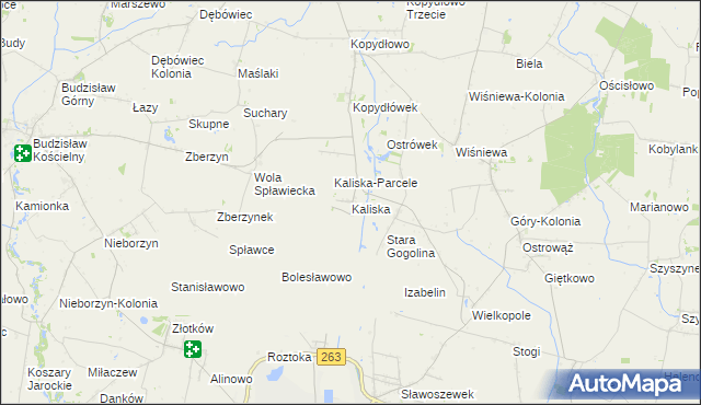 mapa Kaliska gmina Wilczyn, Kaliska gmina Wilczyn na mapie Targeo