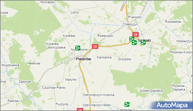 mapa Kamianka gmina Platerów, Kamianka gmina Platerów na mapie Targeo