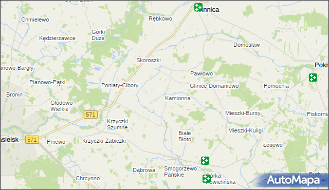 mapa Kamionna gmina Winnica, Kamionna gmina Winnica na mapie Targeo