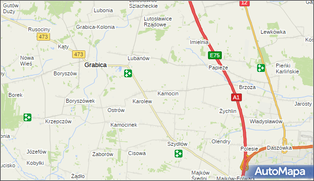 mapa Kamocin, Kamocin na mapie Targeo