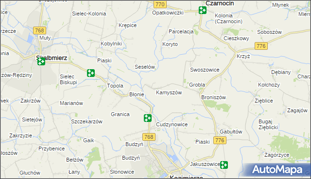 mapa Kamyszów, Kamyszów na mapie Targeo