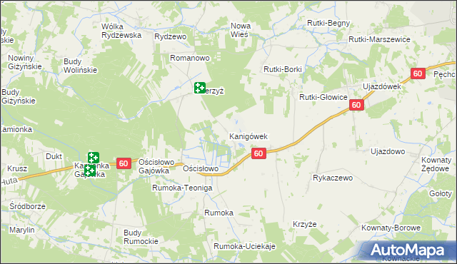 mapa Kanigówek, Kanigówek na mapie Targeo