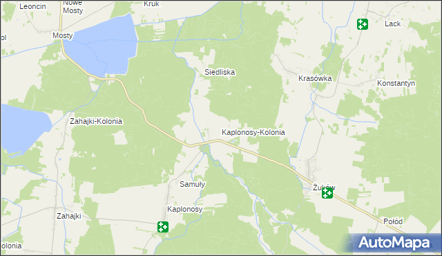 mapa Kaplonosy-Kolonia, Kaplonosy-Kolonia na mapie Targeo