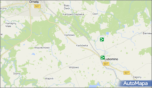 mapa Karbówka, Karbówka na mapie Targeo