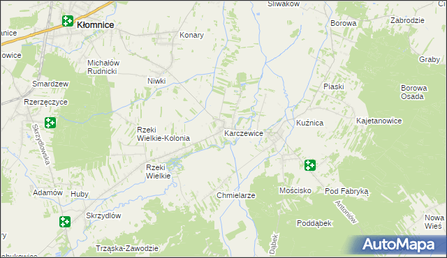 mapa Karczewice, Karczewice na mapie Targeo