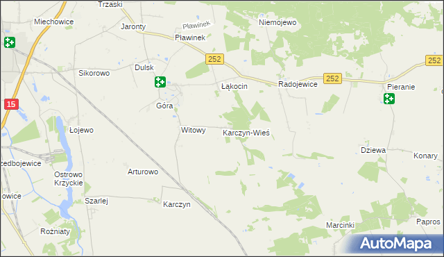 mapa Karczyn-Wieś, Karczyn-Wieś na mapie Targeo