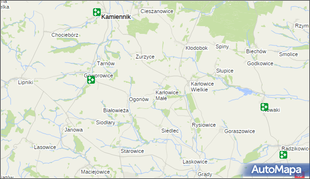 mapa Karłowice Małe, Karłowice Małe na mapie Targeo