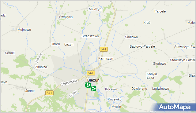 mapa Karniszyn, Karniszyn na mapie Targeo