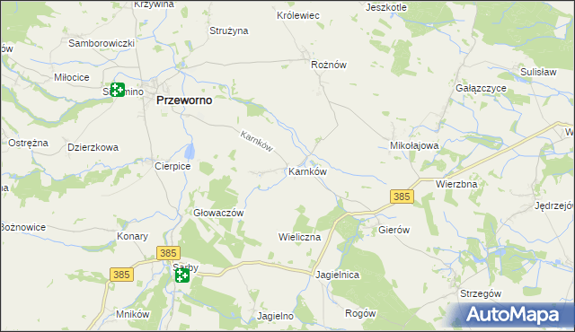 mapa Karnków gmina Przeworno, Karnków gmina Przeworno na mapie Targeo