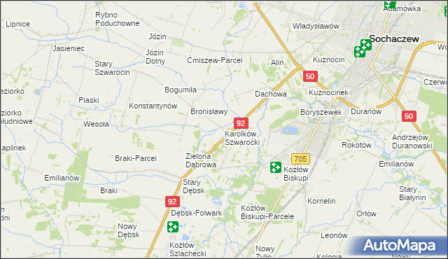 mapa Karolków Szwarocki, Karolków Szwarocki na mapie Targeo