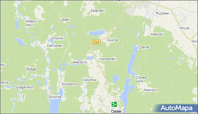 mapa Karszanek, Karszanek na mapie Targeo