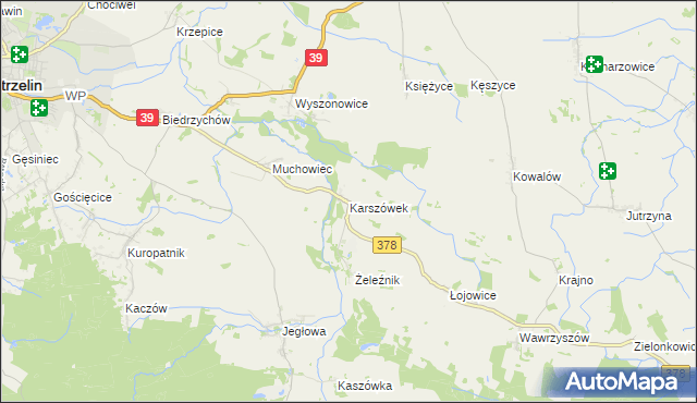 mapa Karszówek, Karszówek na mapie Targeo