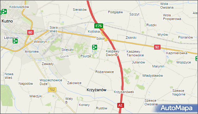 mapa Kaszewy-Spójnia, Kaszewy-Spójnia na mapie Targeo