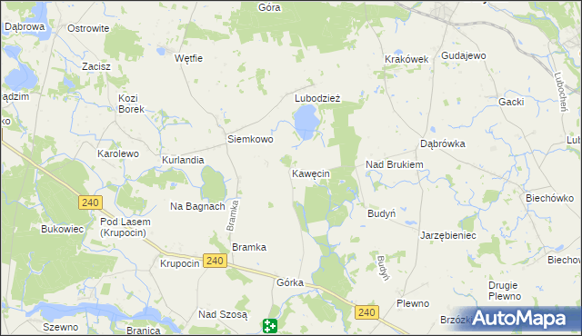 mapa Kawęcin, Kawęcin na mapie Targeo