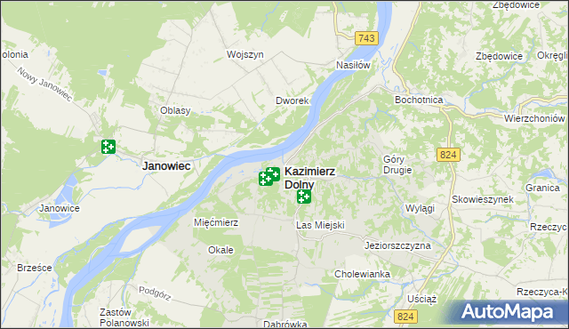 mapa Kazimierz Dolny, Kazimierz Dolny na mapie Targeo