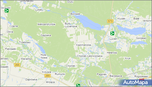 mapa Kazimierzów gmina Gostynin, Kazimierzów gmina Gostynin na mapie Targeo