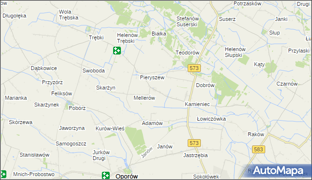 mapa Kaźmierków, Kaźmierków na mapie Targeo
