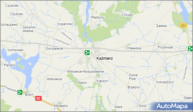 mapa Kaźmierz, Kaźmierz na mapie Targeo