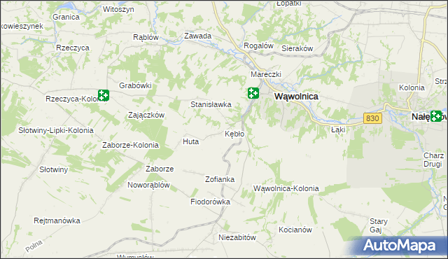 mapa Kębło, Kębło na mapie Targeo