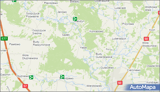 mapa Kępa gmina Sochocin, Kępa gmina Sochocin na mapie Targeo