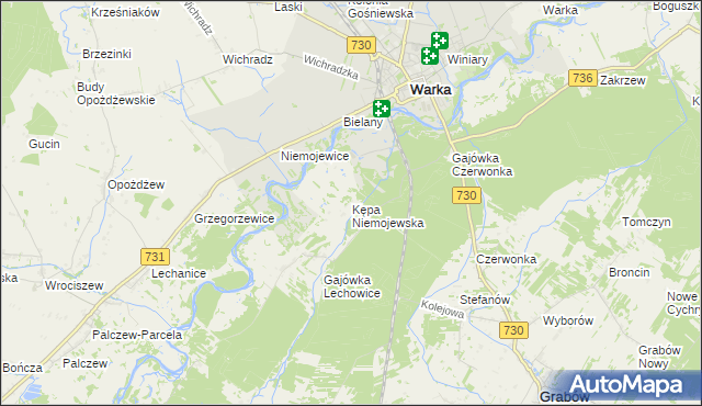 mapa Kępa Niemojewska, Kępa Niemojewska na mapie Targeo