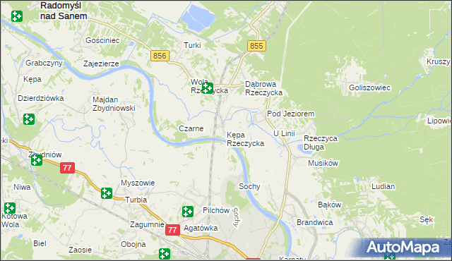 mapa Kępa Rzeczycka, Kępa Rzeczycka na mapie Targeo
