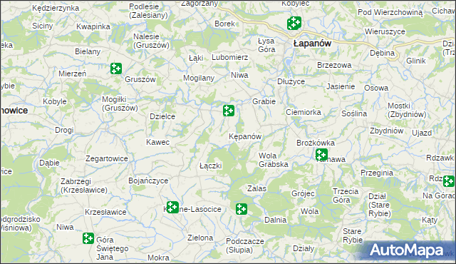 mapa Kępanów, Kępanów na mapie Targeo