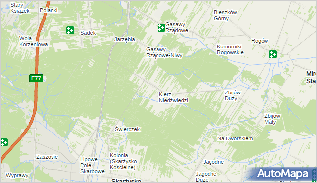 mapa Kierz Niedźwiedzi, Kierz Niedźwiedzi na mapie Targeo