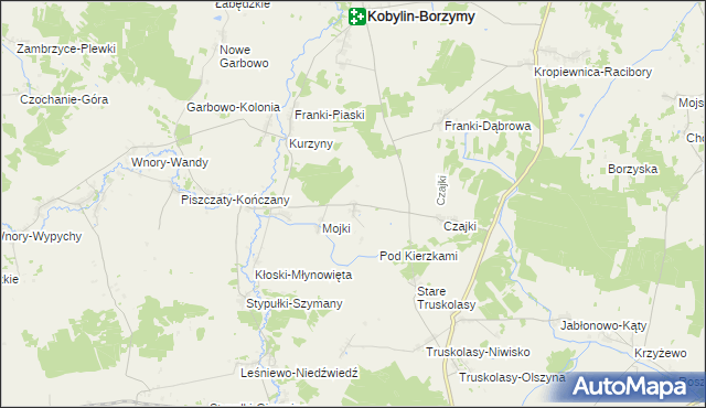 mapa Kierzki gmina Kobylin-Borzymy, Kierzki gmina Kobylin-Borzymy na mapie Targeo