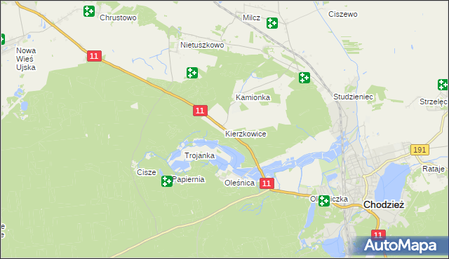 mapa Kierzkowice, Kierzkowice na mapie Targeo