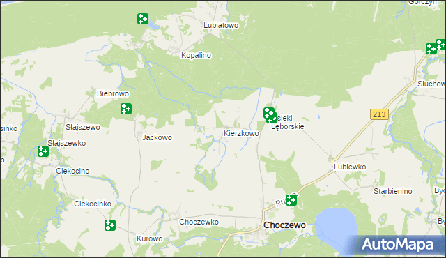 mapa Kierzkowo gmina Choczewo, Kierzkowo gmina Choczewo na mapie Targeo