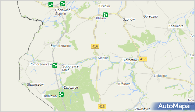 mapa Kietlice gmina Głubczyce, Kietlice gmina Głubczyce na mapie Targeo
