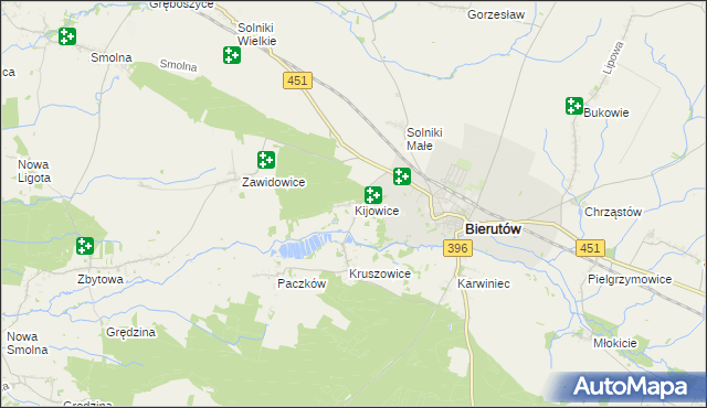 mapa Kijowice, Kijowice na mapie Targeo