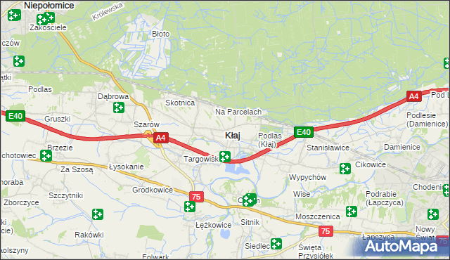 mapa Kłaj, Kłaj na mapie Targeo