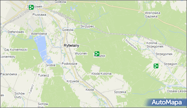 mapa Klasztor gmina Rytwiany, Klasztor gmina Rytwiany na mapie Targeo