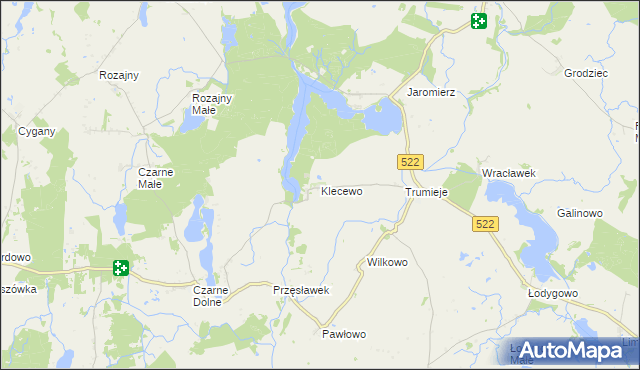 mapa Klecewo gmina Gardeja, Klecewo gmina Gardeja na mapie Targeo