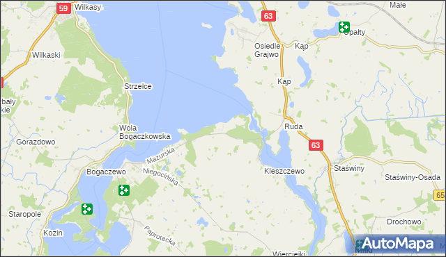 mapa Kleszczewo-Osada, Kleszczewo-Osada na mapie Targeo