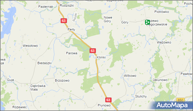 mapa Klimki gmina Węgorzewo, Klimki gmina Węgorzewo na mapie Targeo